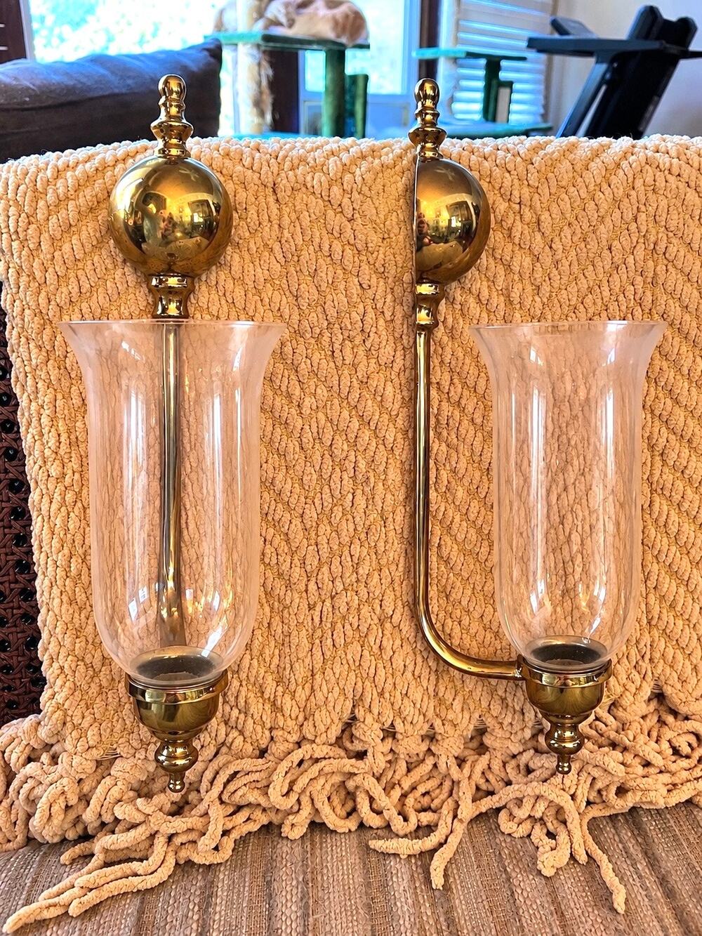 Brass Wall Sconces - Set of 2